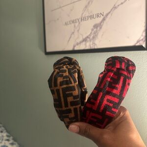 Brown and Red Patterned Headbands